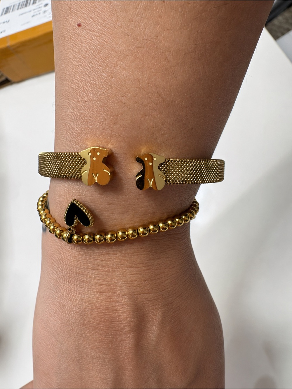 Gold Tone Bear Cuff Bangle
